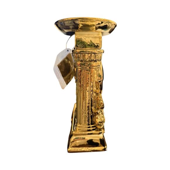 NEW Bath & Body Works Gold Skull Clock Pedestal 3-Wick Candle Holder Decor - Picture 5 of 10